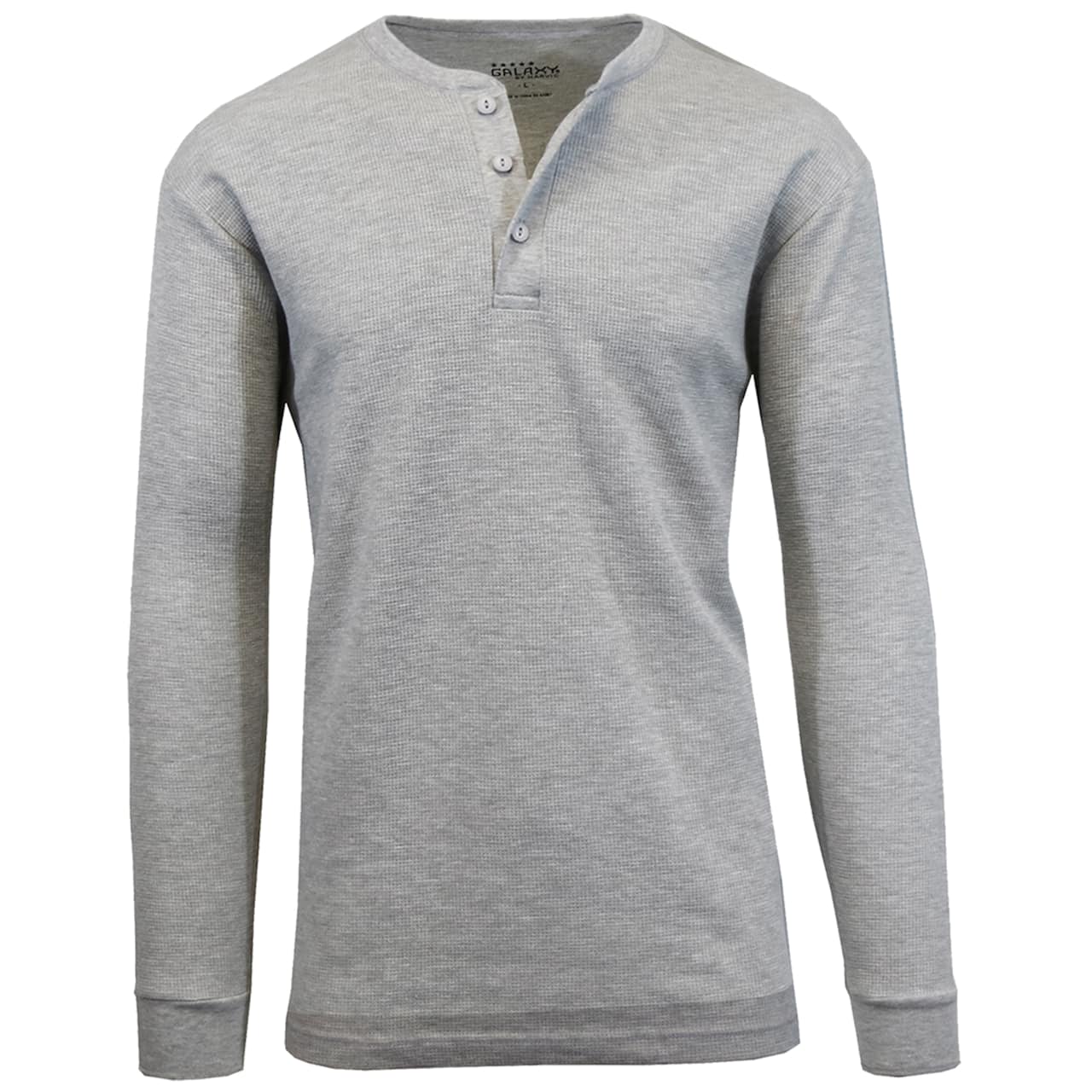 Men's Long Sleeve Waffle-Knit Thermal Henley Shirt